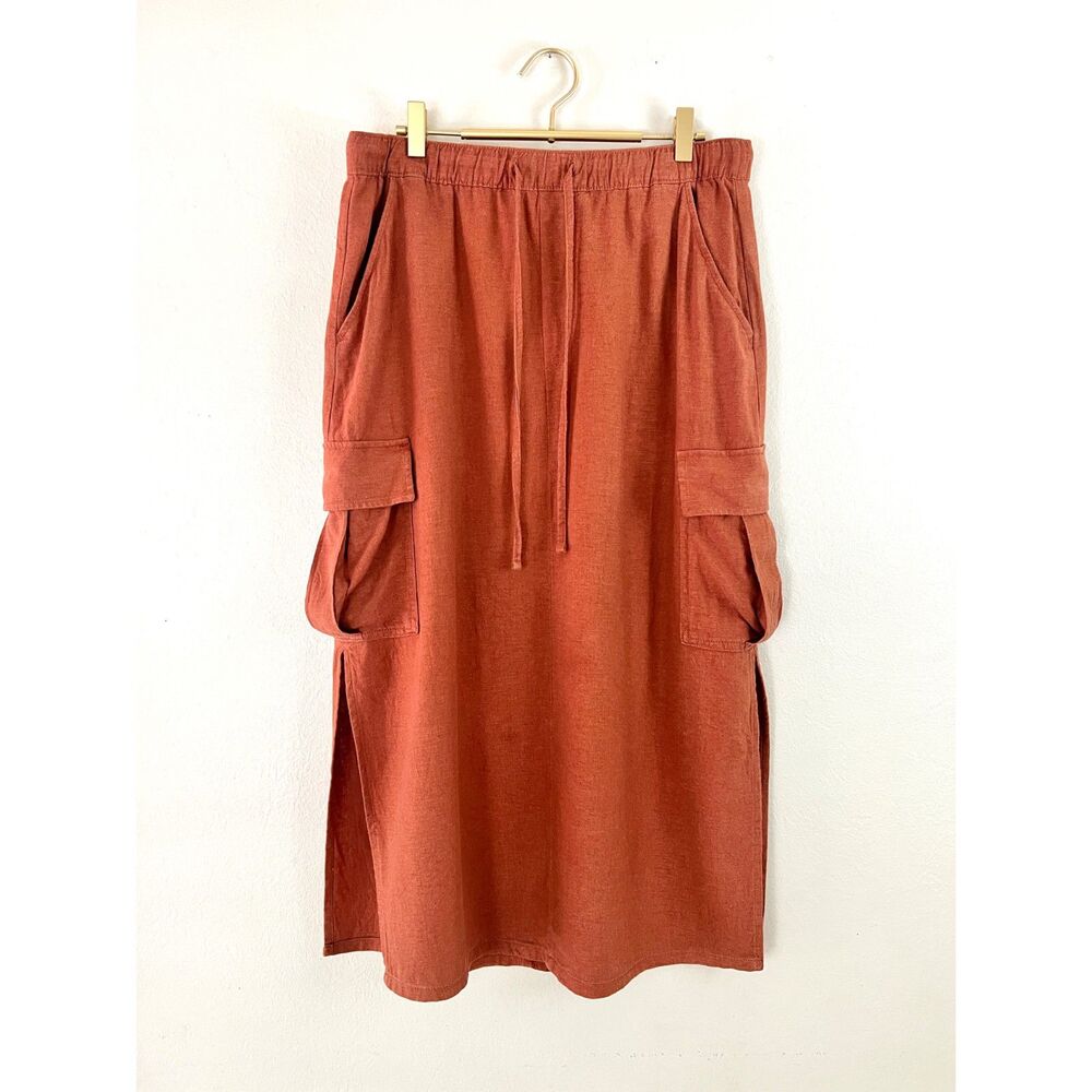 Sanctuary Tex Twill Cargo Pocket Utility Skirt in Georgia Clay Size Large-XL